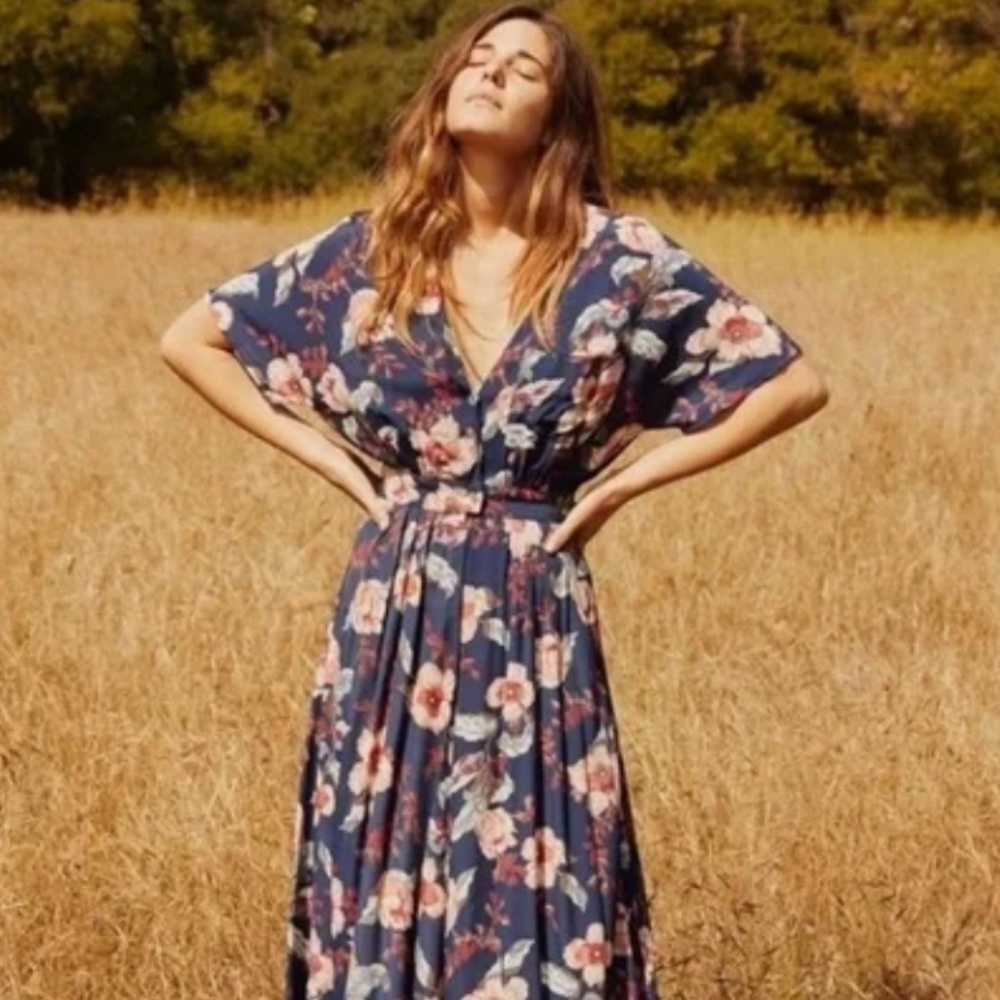 Christy Dawn The Lottie Dress in Floral Midnight Anemone
